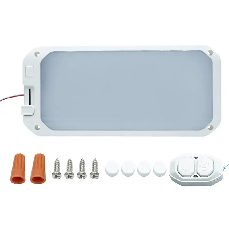 LED Interior Light For Caravan Remote Control Interior RV Ceiling Light Traveling Camping Three-Color Eyesight Protection