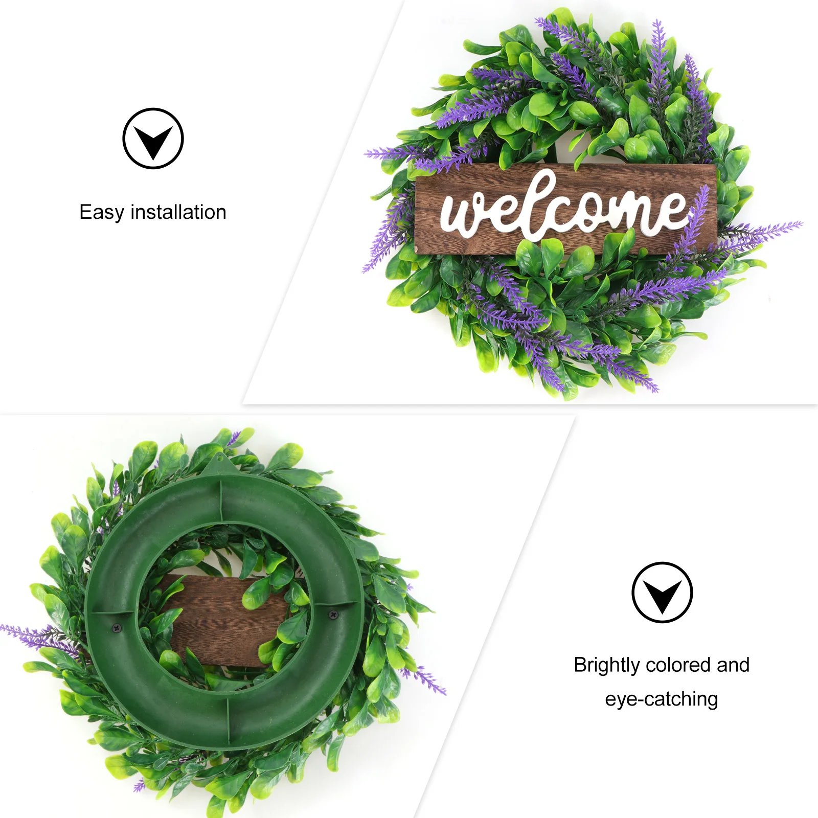 

1pc Emulation Lavender Wreath Door Home Wall Decoration Purple Green Creative Garland Hanging Pendant Wood Household Party Shop