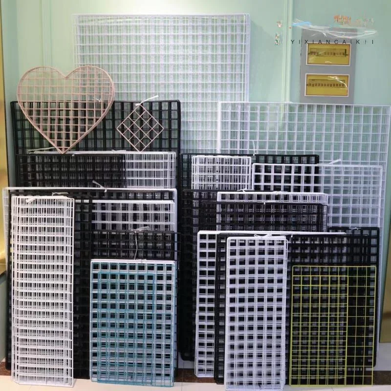 White Mesh Wall Storage Rack Nursery Photo Display Wire Grid Panel Vertical Hanging Organizer Kids Room Decor Solution