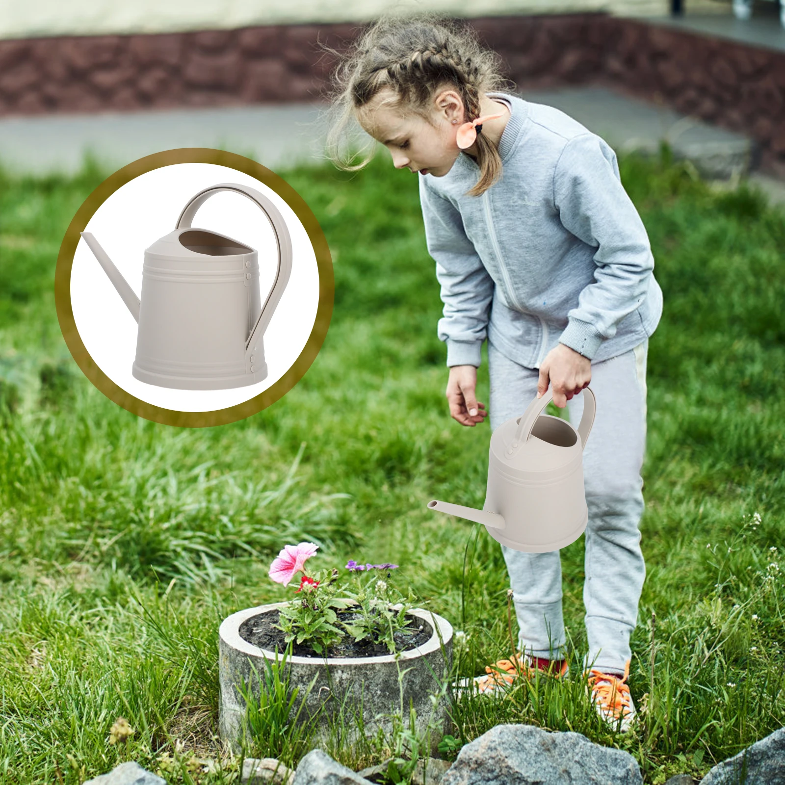 

Watering Can Flower Gardening Kettle Portable Plant Succulent Long Spout No Sprinkler Head for Home