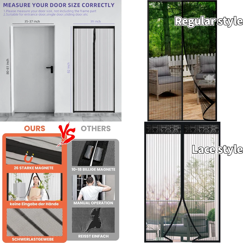 New No Punching Magnetic Screen Door Curtain Anti Mosquito Insect Fly Bug Automatic Closing Household Ventilation Door Curtain