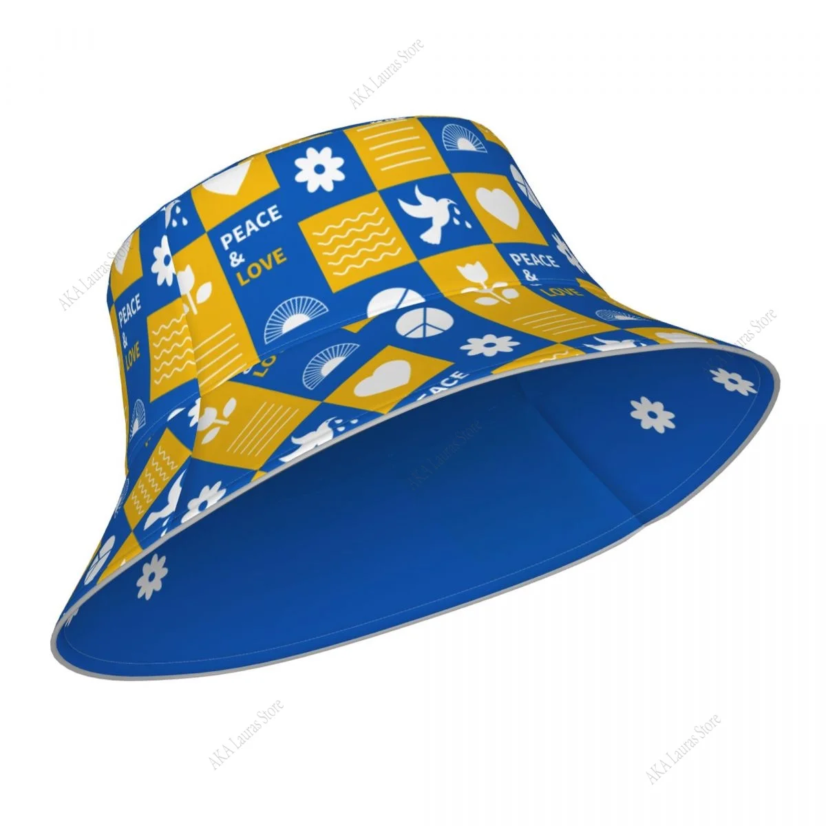 

Double-sided Summer reflective Bucket Hat for Women Men Love Travel Fisherman Hat Beach Sun Caps