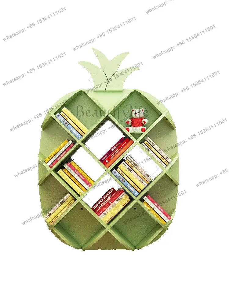 

Creative wall shelf pineapple shape storage window background wall decoration simple bookcase