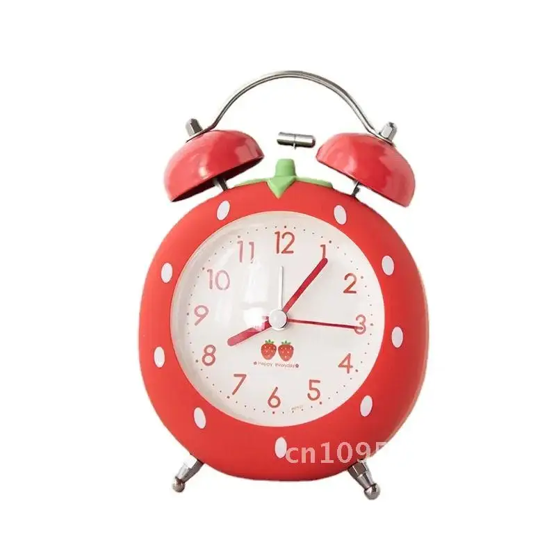 

Alarm Creative Sleepy Little Strawberry Clock Cartoon Children's Clock Use Nightlight Students Silent Bedside Alarm Small Simple