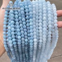 Natural Stone Sea Blue Chalcedony Beads Round Loose Spacer 6 8 10mm Pick Size For Jewelry Making Necklace Bracelet Accessory