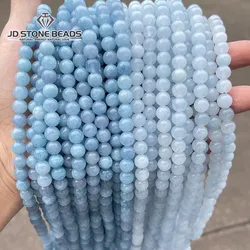 Natuursteen Zee Blauwe Chalcedoon Kralen Ronde Losse Spacer 6 8 10Mm Pick Maat Voor Sieraden Maken Ketting Armband Accessoire