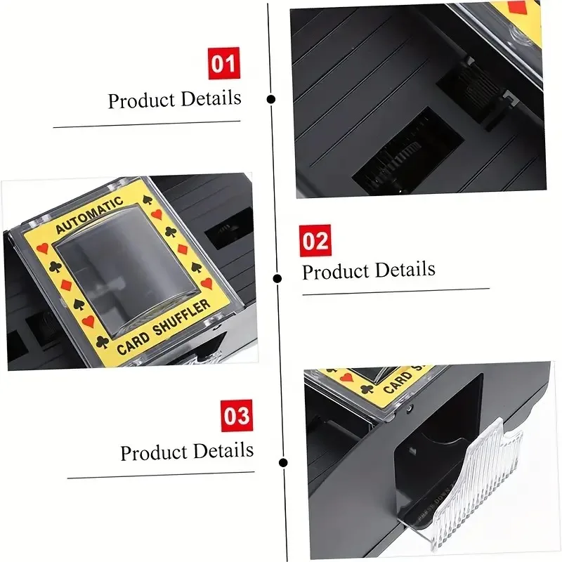 ألعاب لوحية لبطاقات البوكر الأوتوماتيكية، أوراق لعب تعمل بالبطارية لـ Shuffle 2 سطح السفينة، ألعاب بطاقات منزلية أوتوماتيكية لكرنك اليد #5