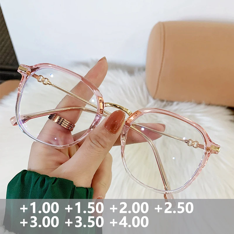 

Vogue Woman Reading Glasses Quality Lenses 1.0 1.5 2.5 Anti Blue Light Presbyopia Glasses Big Frame Hyperopia Glasses Ladies