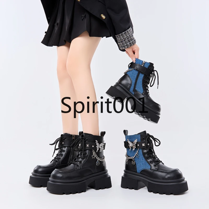 

Стильные ботинки для косплея на платформе с бантом, в британском стиле, модные, повседневные, легкие, на толстом каблуке, для косплея, до щиколотки