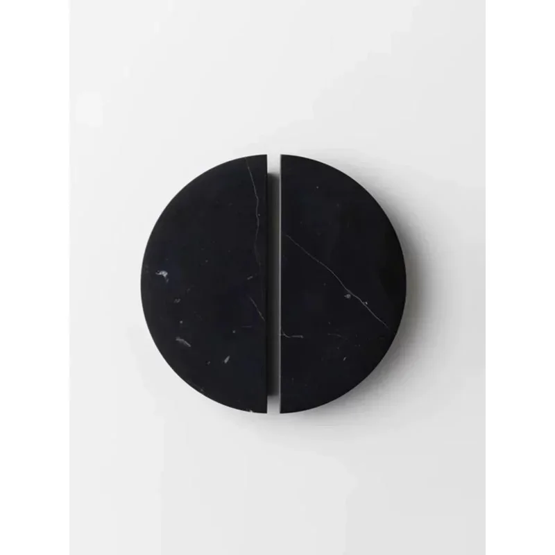 Nordic minimalist black commercial glass door handle for hotel guesthouse wardrobe drawer natural marble small pull handle