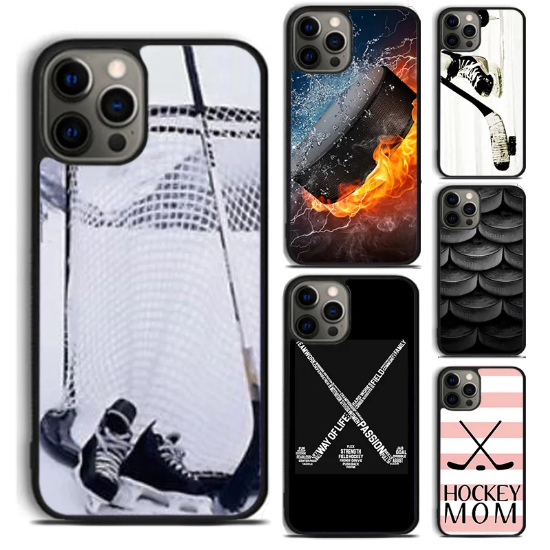 Hockey Stick and Puck Phone Case For For iPhone 16 15 11 12 13 14 Pro Max XS XR Plus coque