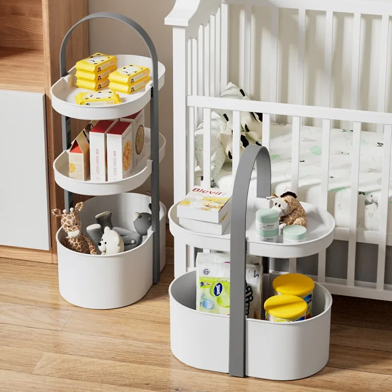 

Portable Storage Rack Floor-standing Kitchen Multi-layer Snack Storage Box Bedside Bathroom Dresser Storage Organization Rack