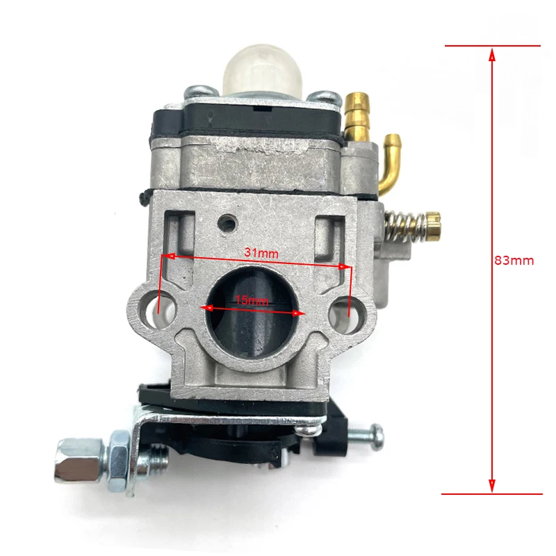 15mm High Quality Motorcycle Carb Carburetor For 43 47 49 52cc 2-Stroke Brushcutter Strimmer Cutter Chainsaw Carb Pocket Bikes