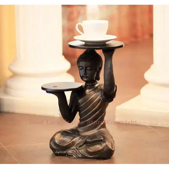 

Wholesale Home Furnishing decoration # HOME office TOP GOOD WORK # Buddhism "CHAN DAO " the Buddha Candlestick Art statue