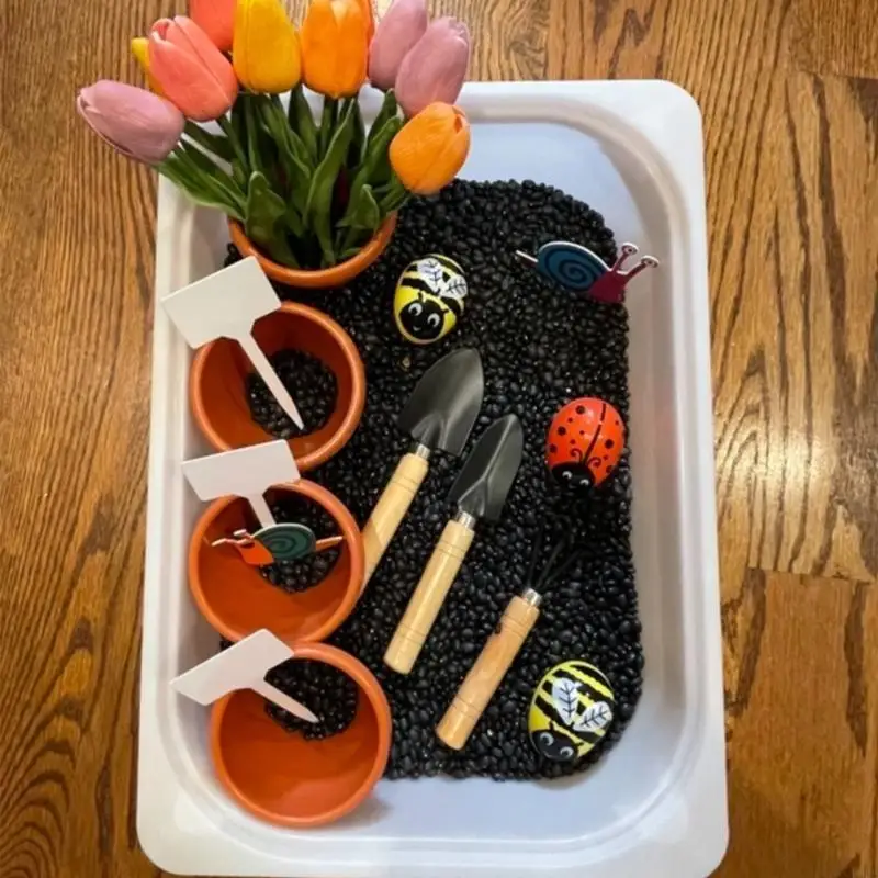 P82Eガーデン園芸ツール3PCSセット植物バルコニーガーデン用のシャベルレーキトローウェル