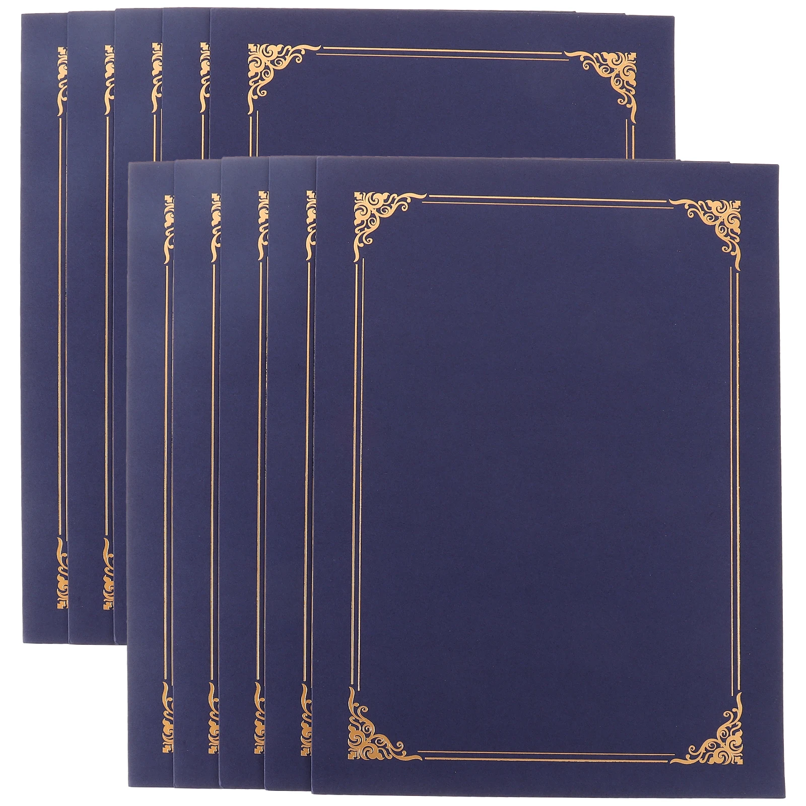

10pcs Blank Gold Stamping Envelope Award Certificate Covers Diploma Holder Presentation Folder Document Storage Classic Design