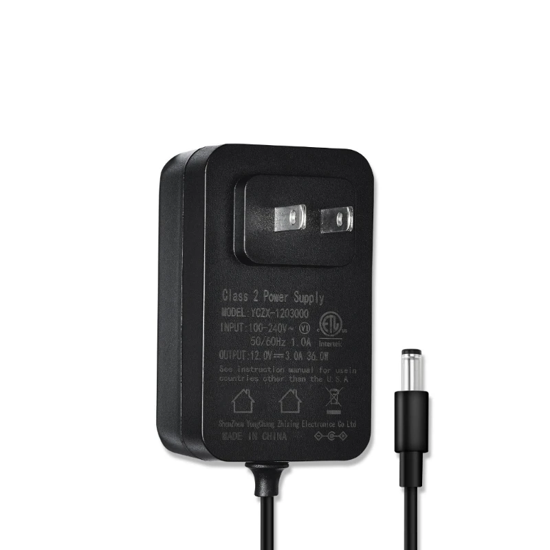 

31BA 12V3A/24V1.5A DC5525/DC5521 Power Adapter Compactly Size Durability Construction for Multiple Electronic Devices US Plug