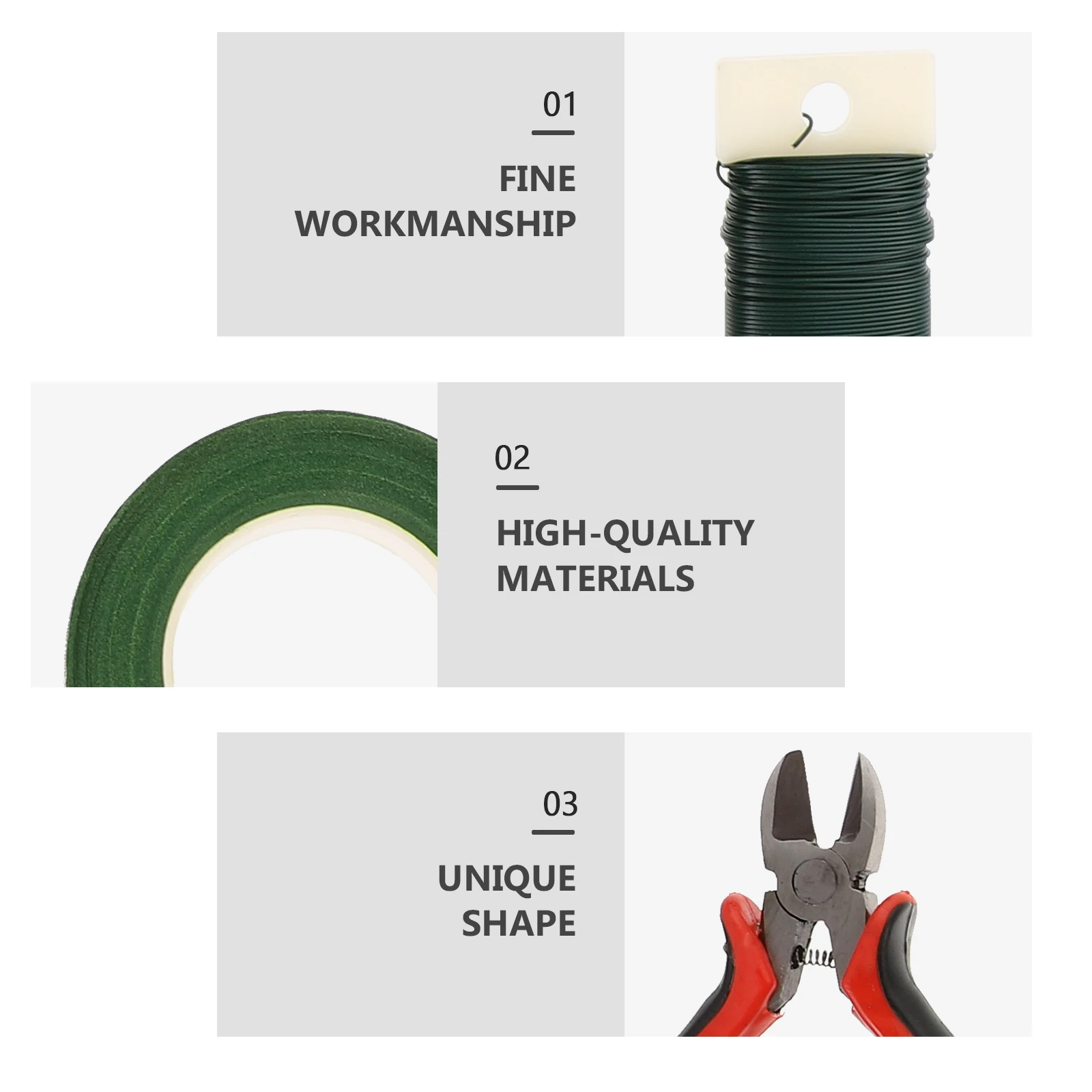 

Floral Tool Set Wire Pliers Tape DIY Crafts Green Packaging Device Art Supplies Storage Flower Package Tool Stem Wire