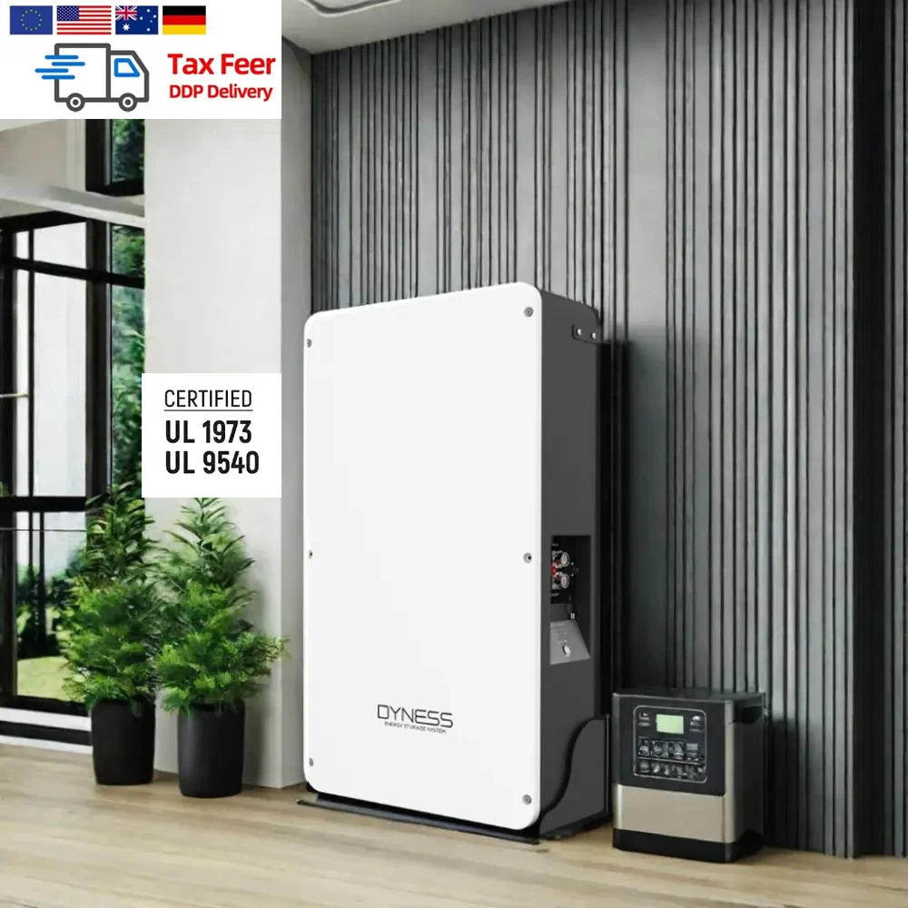 US Stock Powerwall 10kWh Wall Mounted Lithium Ion Battery Pack 51.2V 200Ah with BMS Control UL9540 for Home Appliances