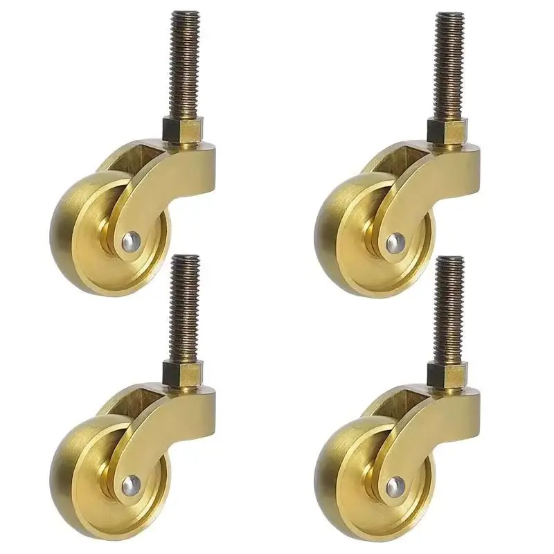 

NEW 4PCS 1.25''/1.34'' Solid Brass Heavy Casters Tea Table Chair Sofa Cabinet Piano Furniture Castors 360° Swivel Wheels Rollers