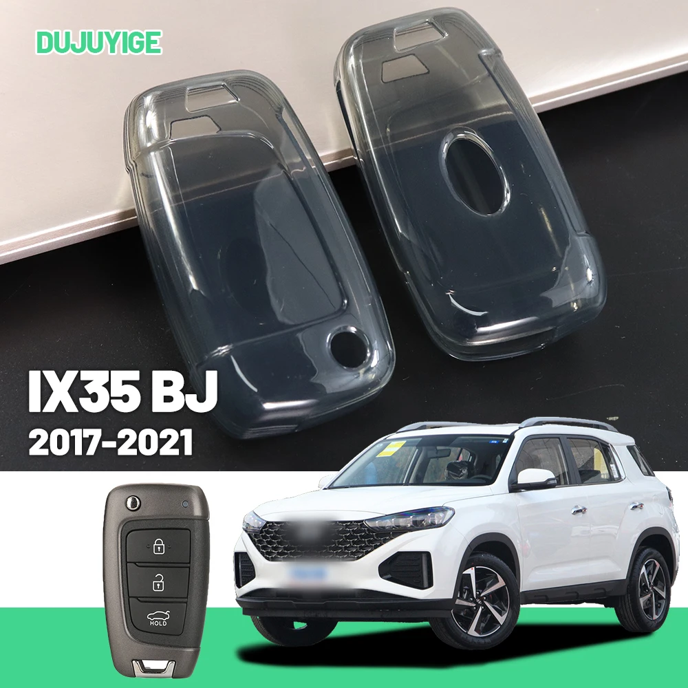 

Clear TPU Car Key Case For Hyundai IX35 BJ 2017-2021 Key Fob Cover Protector Shell Auto Accessories 2018 2019 2020
