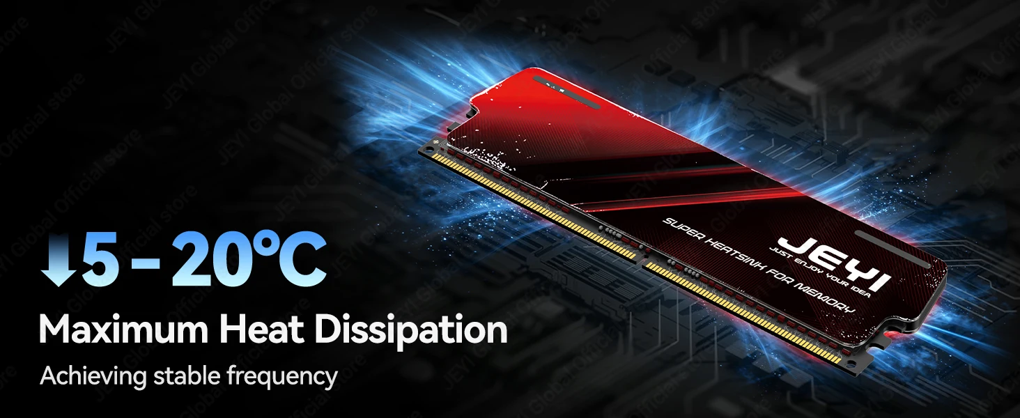 JEYI DDR5 DDR4 RAM-Kühlkörper Speicherkühler Radiator Universal DDR2 DDR3 DDR4 DDR5 Speicherkühlung für PC-Gehäuse Computer – Detail 3