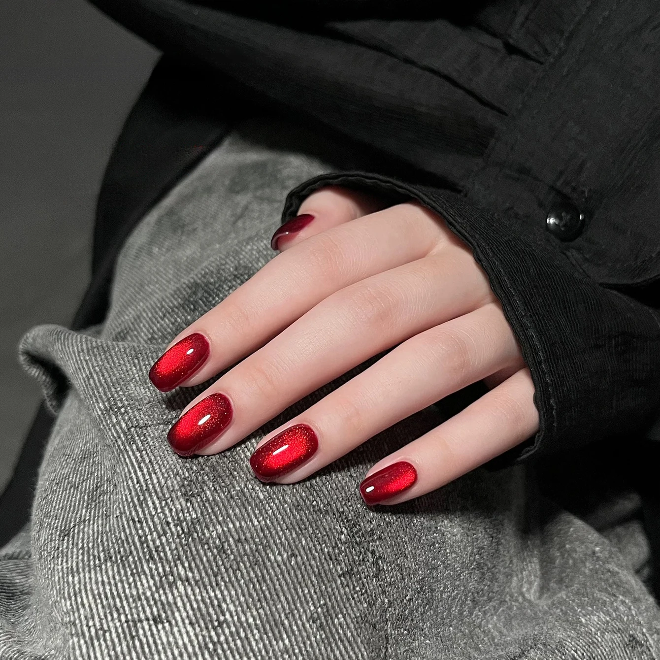 12ML 1 Uds uñas de Navidad cuentas de vidrio rojo hielo transparente ojo de gato imán Gel esmalte de uñas blanqueamiento luz UV uñas arte