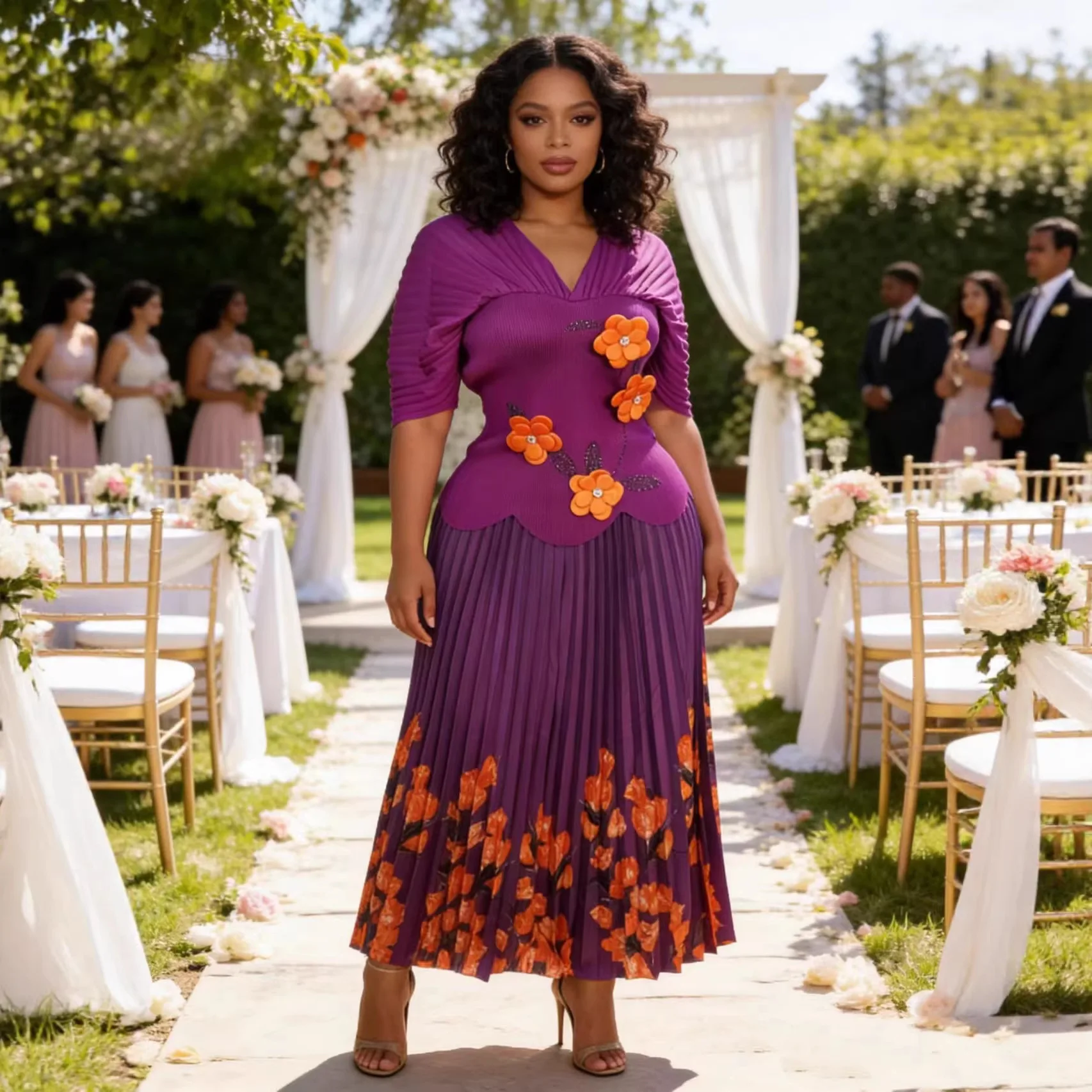 

Miyake Pleated 2026 Spring and Summer New Elegant Temperament Printing Design Sense of Fashion Casual Pleated Suit Dresses