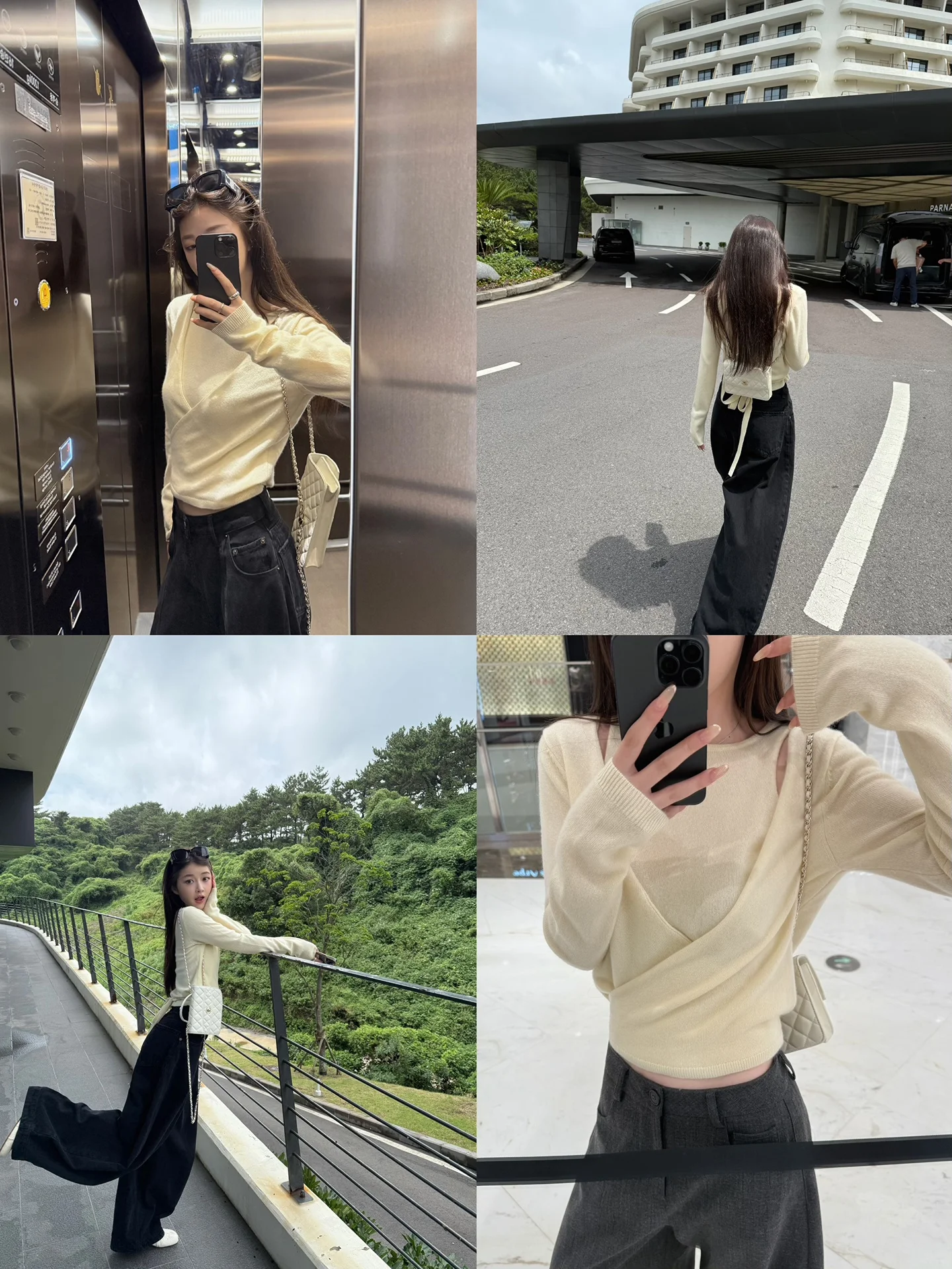 

Женский вязаный свитер Yaya op Butter Cheese Cool Pure Desire из чистой шерсти, с узлом, длинный, круглый вырез, с эффектом тай-дай