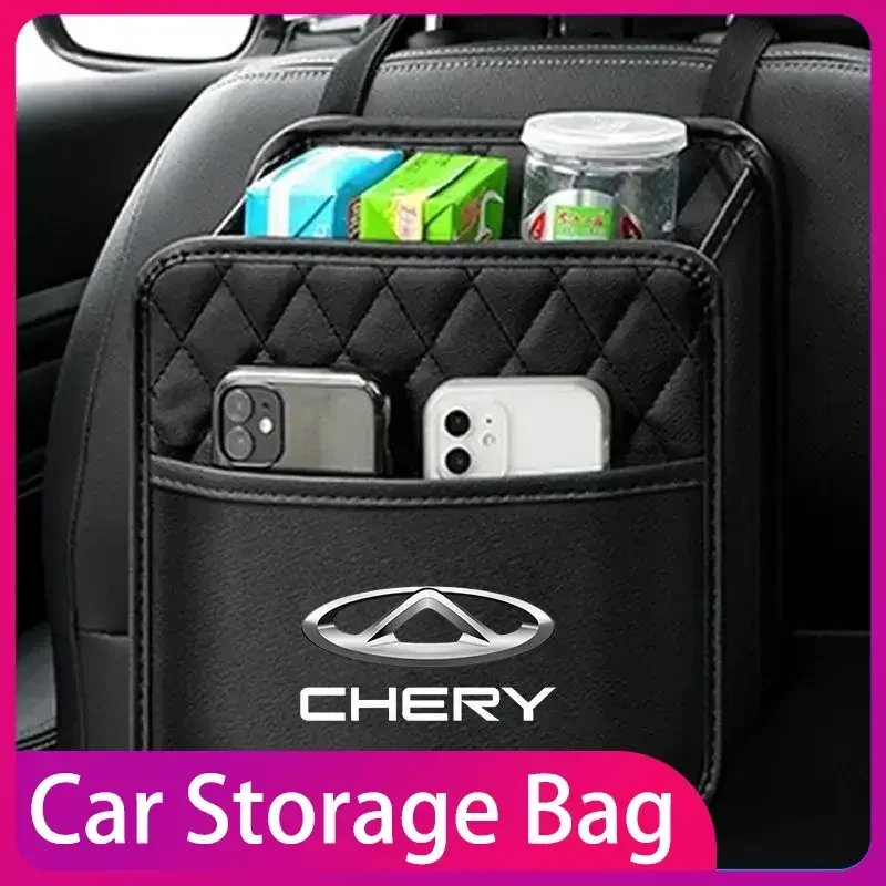 

Car Backseat Multifunction Leather Hanging Storage Bag Interior Accessories For Chery Fulwin QQ Tiggo T11 A1 A3 Car Accessories