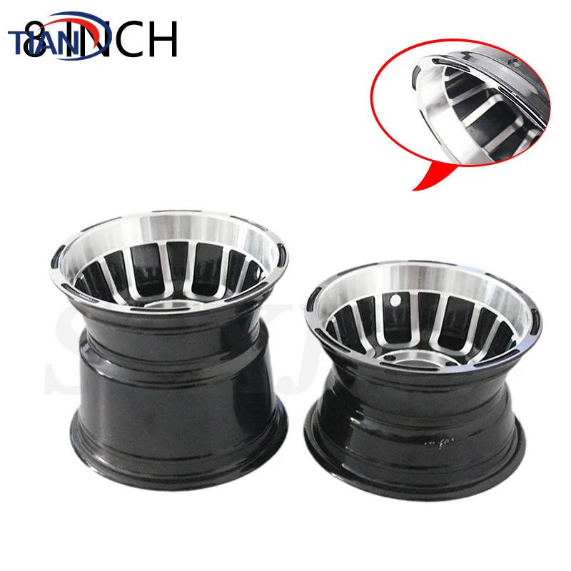 8 Inch 19/21x7-8 18x9.50-8 Front Rear Wheel Hub Vacuum Aluminium Rim 8x5'' for Quad Chinese ATV 4Wheel Motorcycle Beach Car Kart