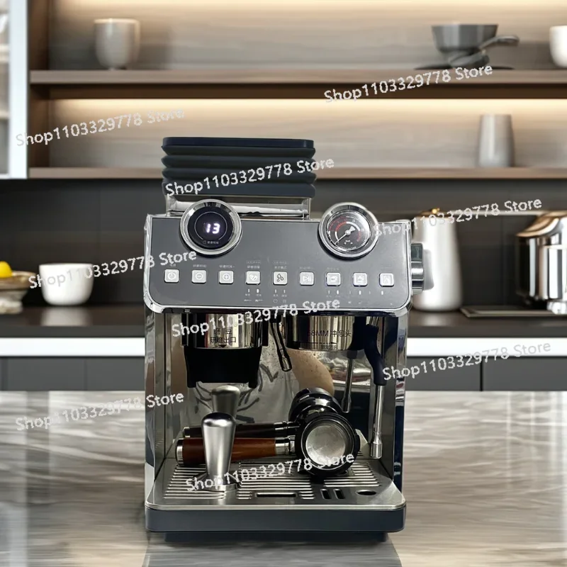 Stainless Steel Espresso Machine with Grinding Function Electric   Coffee Machine for Home Use & Cafe