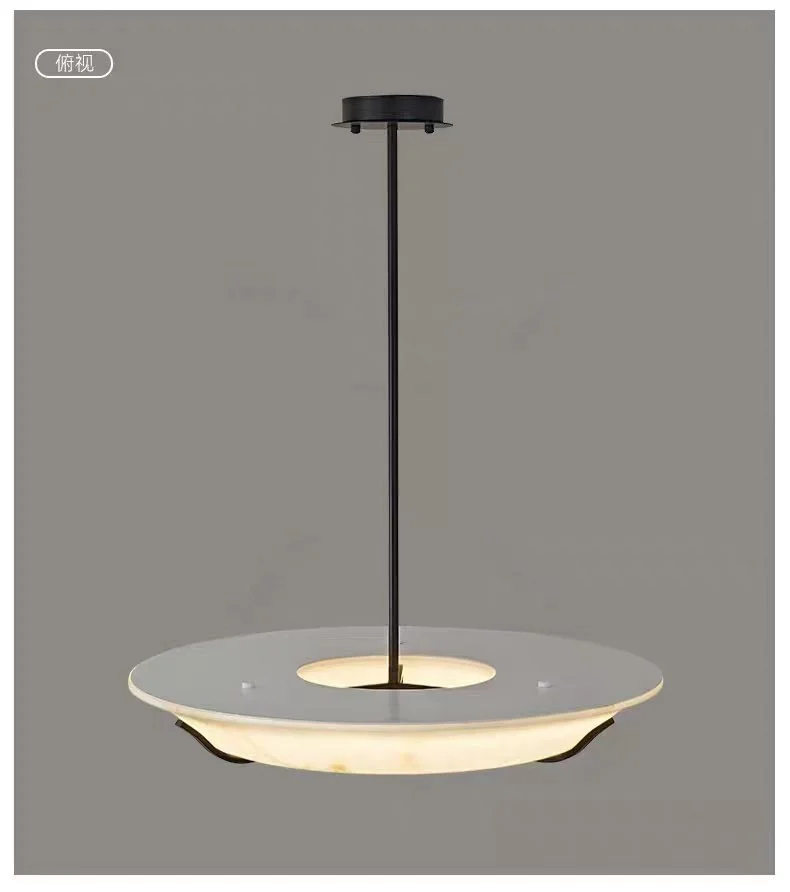 

Round Artistic Marble Chandelier For Living Room Kitchen Table White Luxury Double Layer Hanging Lamp Led Lighting Fixture