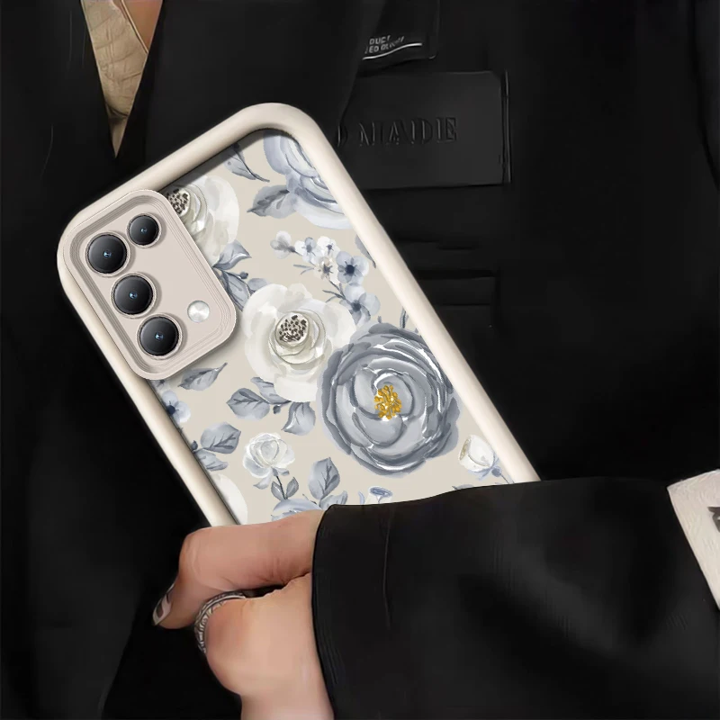 حافظة لهاتف Xiaomi Redmi A 5 A5 4G غطاء لوحة على شكل زهرة لهاتف Redmi A3 Pro A2 Plus A1 + فاخر مقاوم للصدمات غير لامع ناعم Fundas