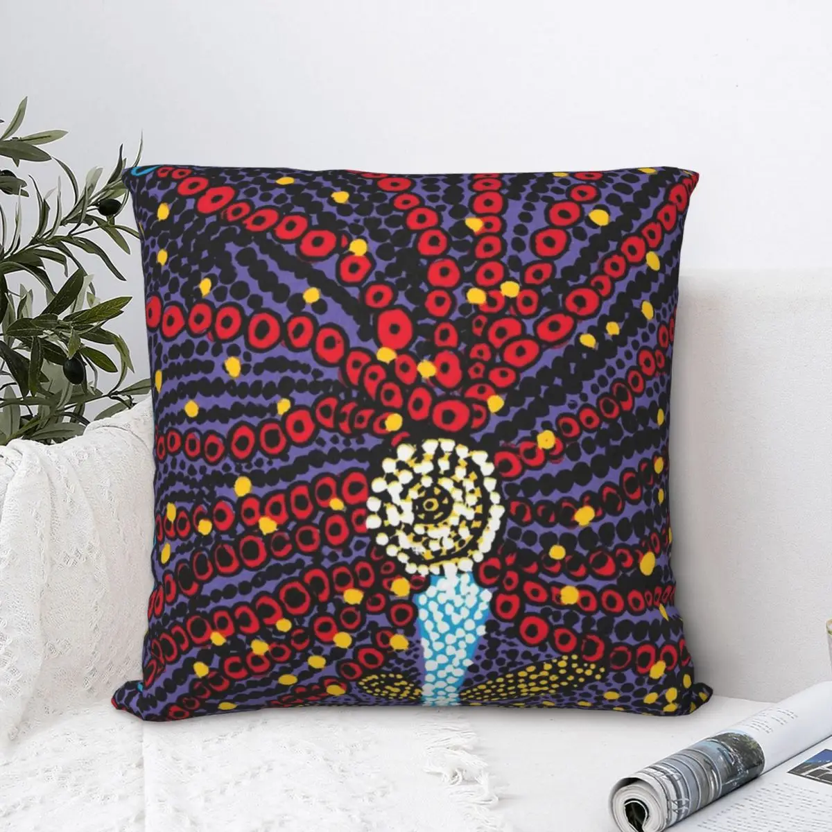 

Yayoi Kusama - Flower Bloom Square Pillowcase Polyester Pillow Cover Velvet Cushion Zip Decorative Comfort Throw Pillow For Home