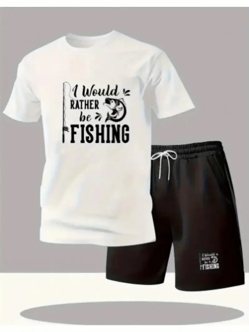 

Summer Men's T-shirt Beach Sportswear Short Sleeves + Men's Shorts 2 Clothing Casual Breathable Fashion Clothing