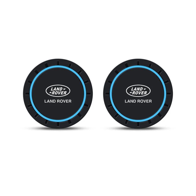 2PCS Car Coasters Water Cup Slots Non-Slip Mat Waterproof Cup Pad For Land Rover Sport Range Rover 2 Freelander Defender Evoque