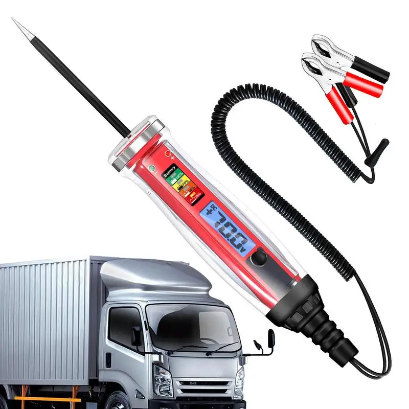 

LCD Backlit Circuit Tester Pen 1-75VDC Digital Display Automotive Extended Probe Circuit Tester Pen Diagnose Car & Truck Issues