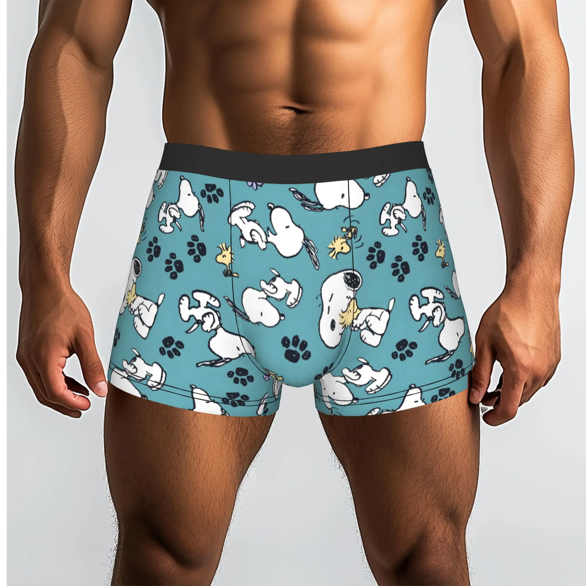 Custom S-snoopies Dog Underwear Male Printed Anime Manga Boxer Shorts Panties Briefs Soft Underpants