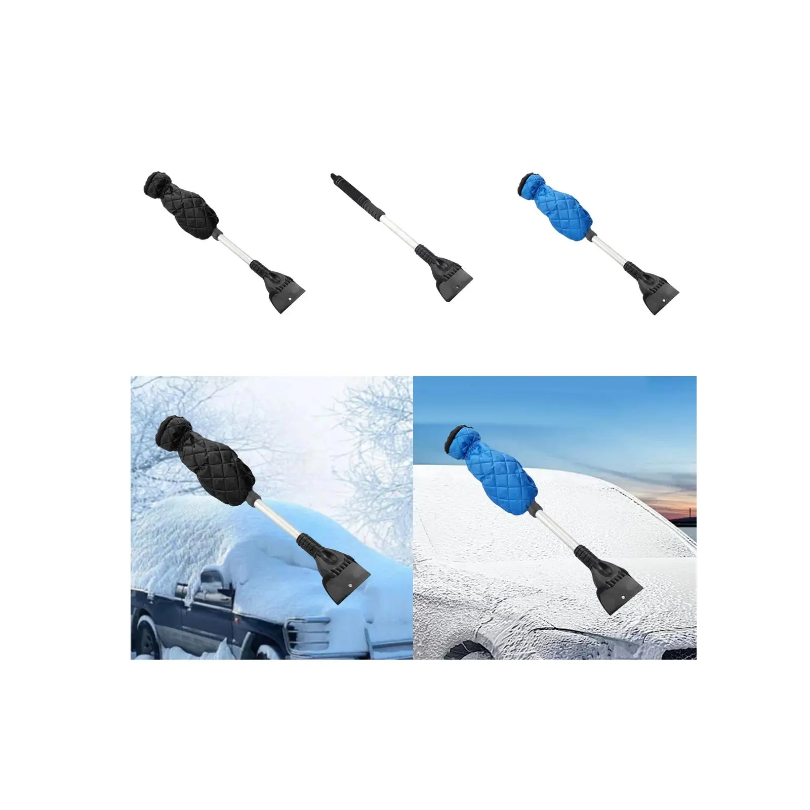 

Регулируемый лед для лобового стекла автомобиля с перчатками, инструмент для очистки снега 41-56 см
