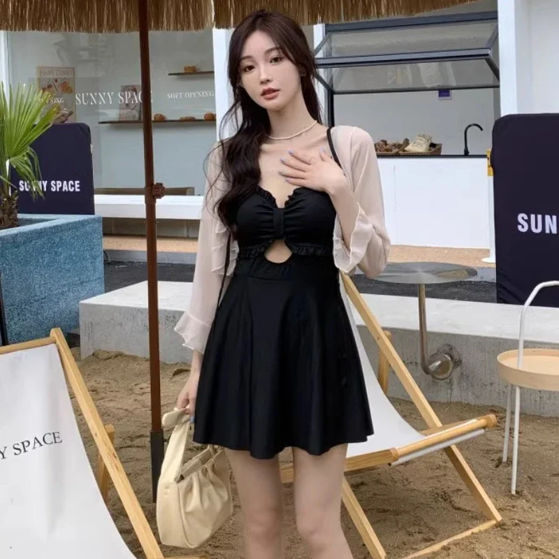 Sommer Cover-up Frauen Urlaub Am Meer Aushöhlen Zarte Bademode Süße Ulzzang Weiche Sun-proof Strand Stil Studenten badeanzug