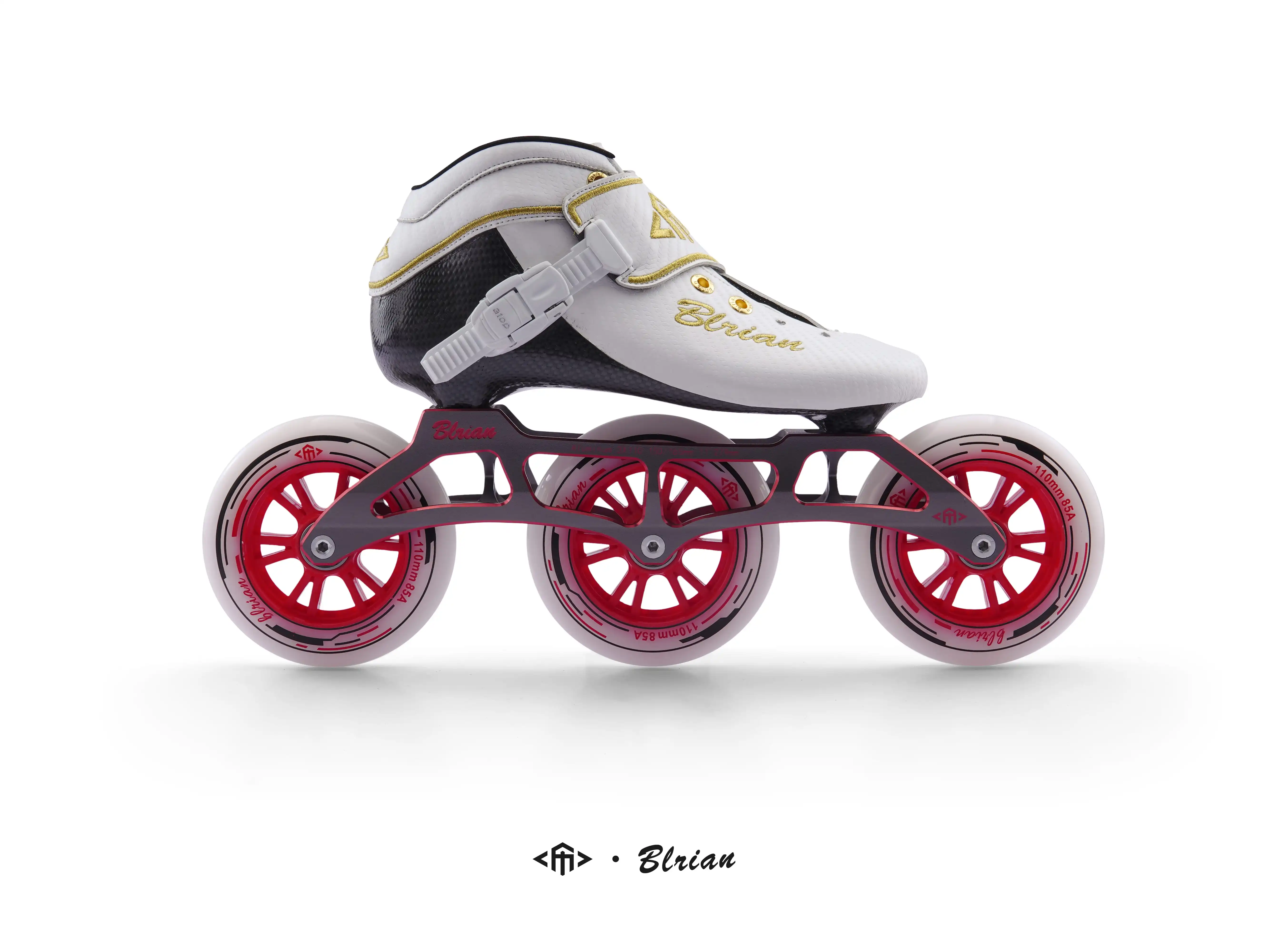 3 Wheels Carbon Fiber Aluminum Alloy Frame Speed Skates Blue White Red Black Pink Roller Shoes Skates Speed Microfiber Rolling