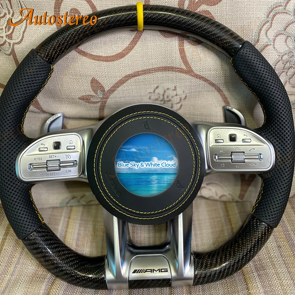 Car Steering Wheel New Upgrade For Mercedes Benz AMG S C E CLA GLE GLS Class Carbon Fiber Control Coupe Version Suitable Leather