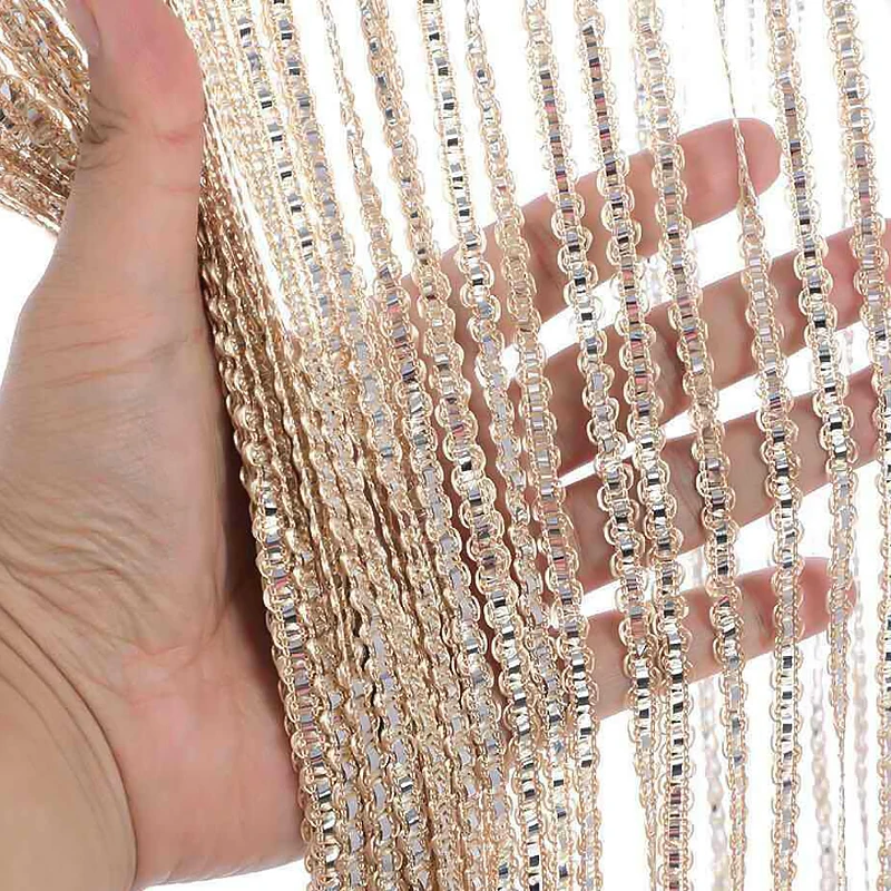 Zasłona sznurkowa linia błyskowa błyszcząca zasłona sznurkowa na drzwi z frędzlami okno parawan Valance leczenie drzwi Home Decor cortinas