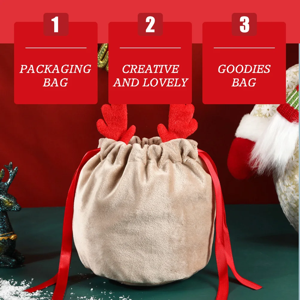 Bolsas de regalo de Navidad, bolsas festivas con cordón para dulces, embalaje, organizador de almacenamiento de regalos para niños, 2 uds.