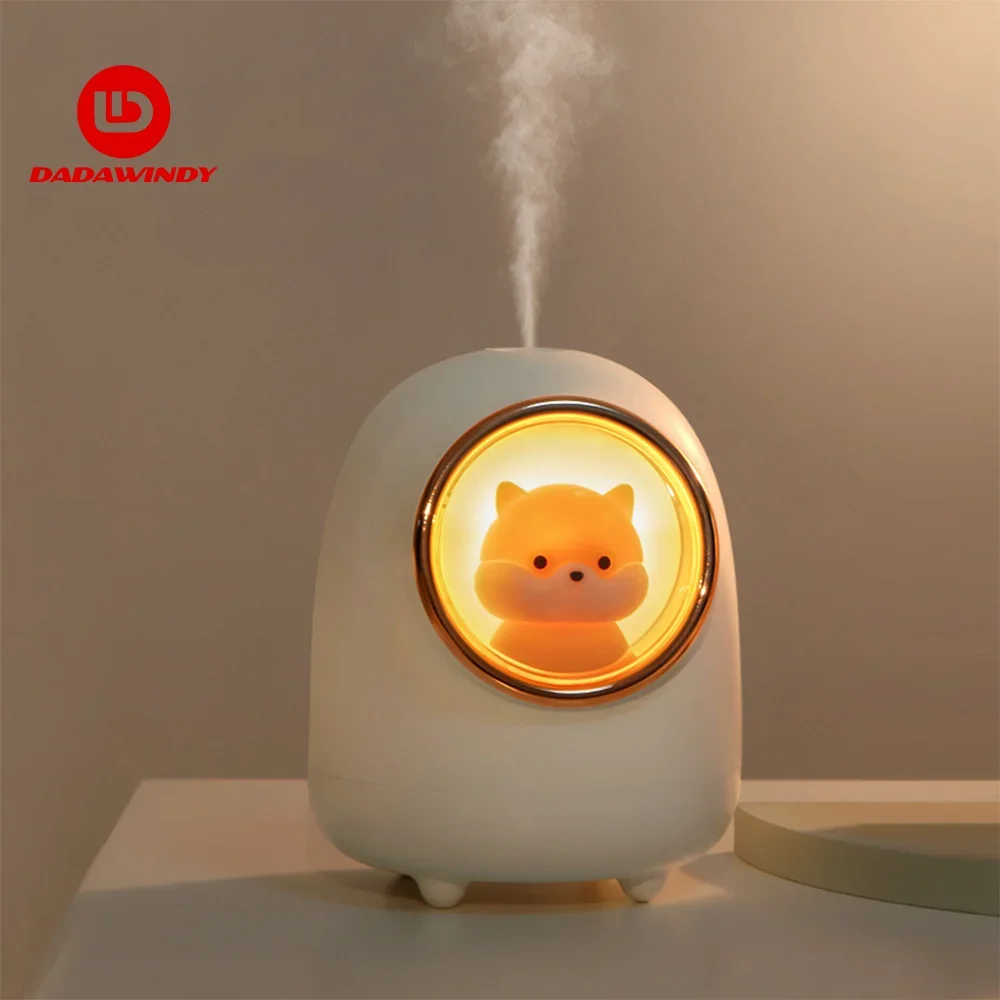 DADAWINDY 350ml Cute Cat Air Humidifier USB Mist Maker Mini Humidificator with Night Lights