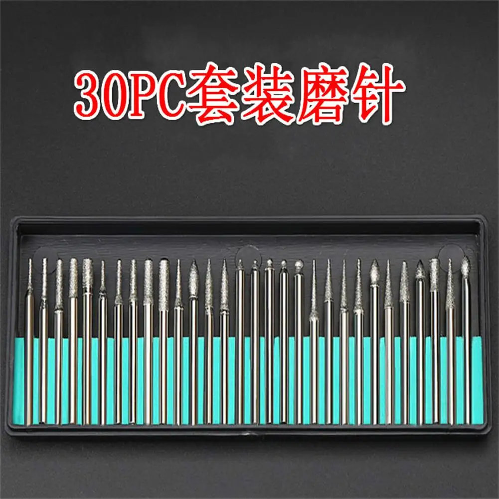 30pcs Nail Art Electric File Drill Bit Set Stainless Steel Polishing Grinding Head Manicure Pedicure Machine Accessories