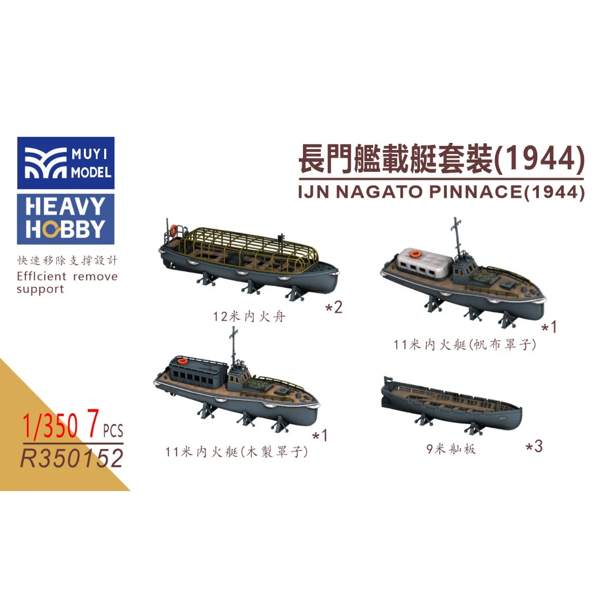 

MUYI MODEL R350152 1/350 IJN NAGATO PINNACE(1944) 3D PRINT PART