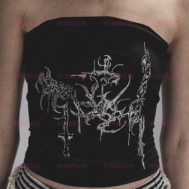 

Майка женская в стиле Харадзюку, с принтом в готическом стиле, 2000