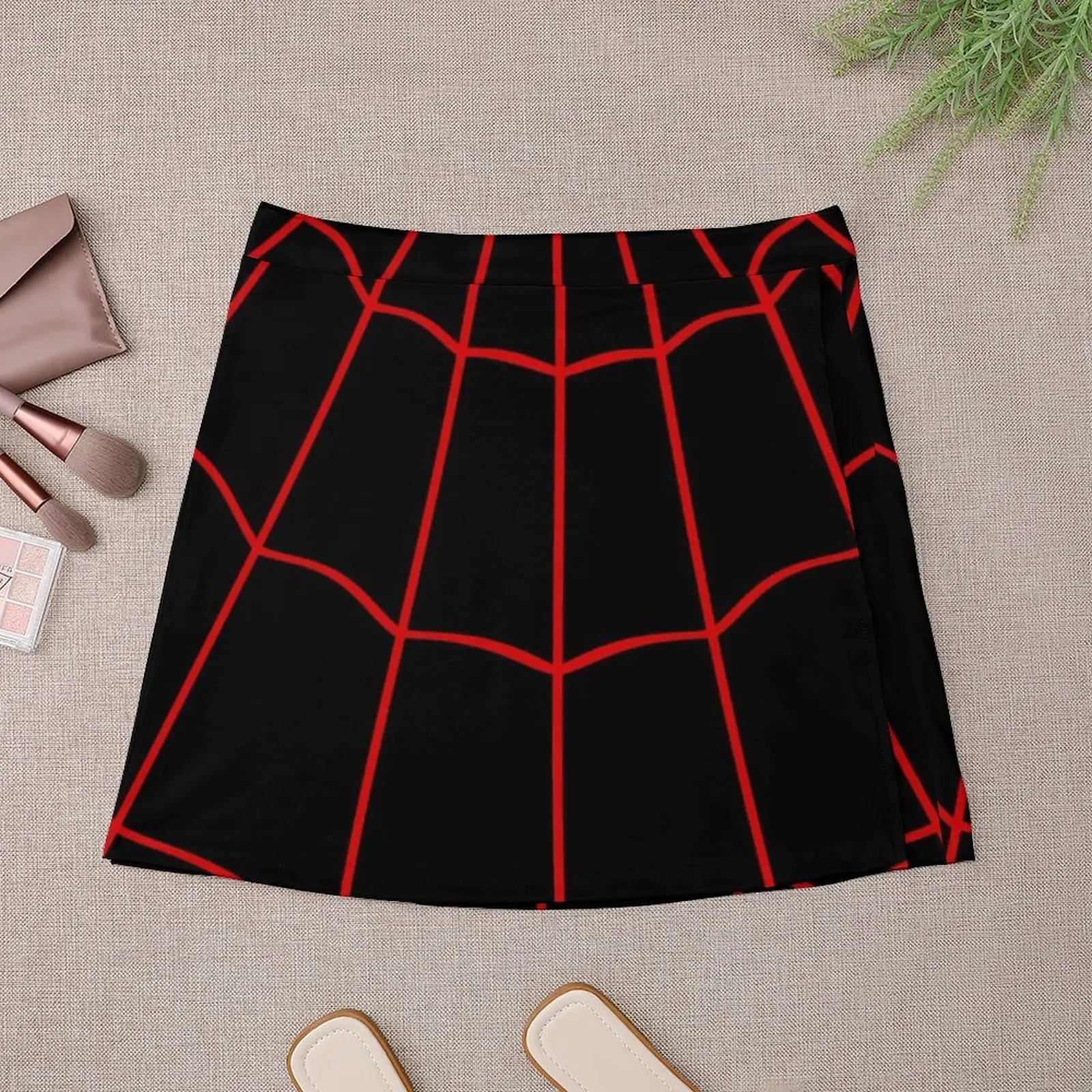 Spider Web - Red / Black Mini Skirt Summer dress Skort for women fairy grunge new in clothes Mini Skirt